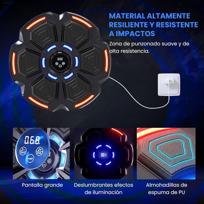Máquina de Boxeo Musical con Luces LED y Bluetooth para Entrenamiento en Casa