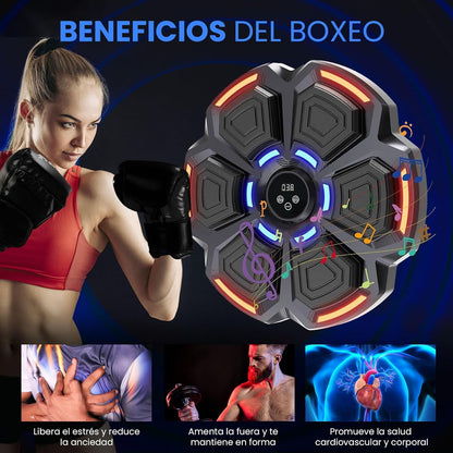 Máquina de Boxeo Musical con Luces LED y Bluetooth para Entrenamiento en Casa