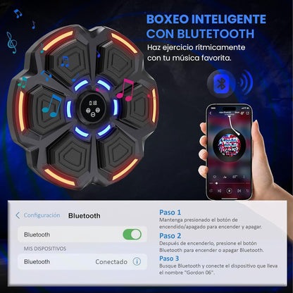 Máquina de Boxeo Musical con Luces LED y Bluetooth para Entrenamiento en Casa