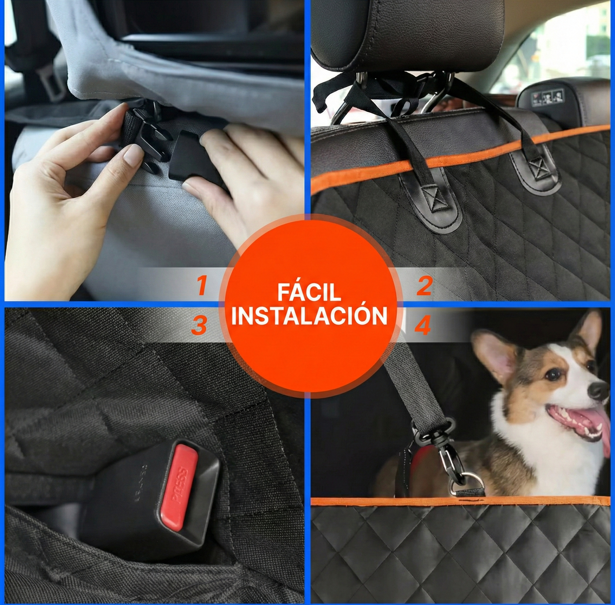 Funda de Coche para Perros de Alta Resistencia e Impermeable